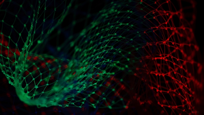 Green and Red Plexus Grid 4K
