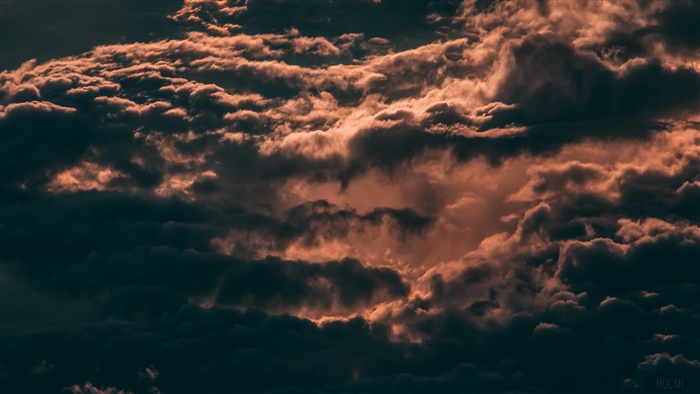 Dark Clouds with Orange Light 4K