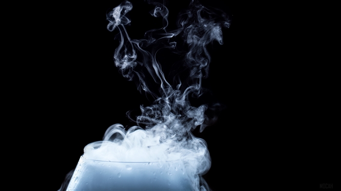 Smoke from a wine glass