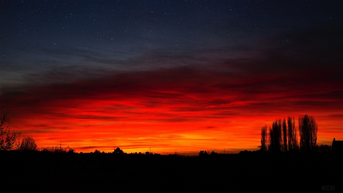 Starry Sunset Horizon in Mainz Germany 4K
