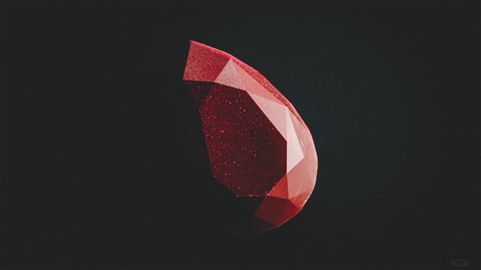 Red faceted gemstone on black background 4K
