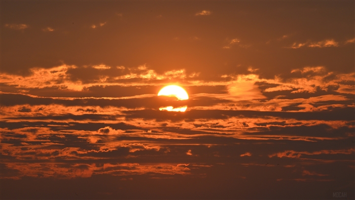 Sunset Behind Clouds 4K