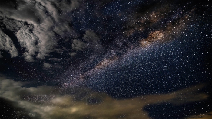 Milky Way and Storm Clouds at Night 4K