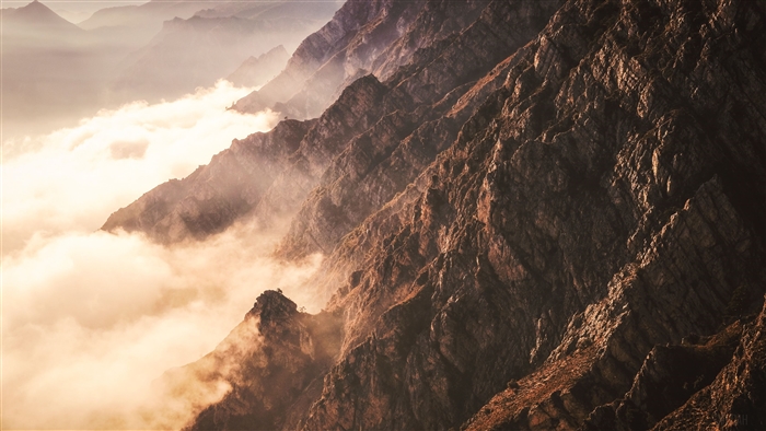 Sea Of Clouds Below Mountains