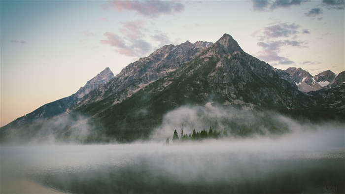 Majestic Mountains By Lake