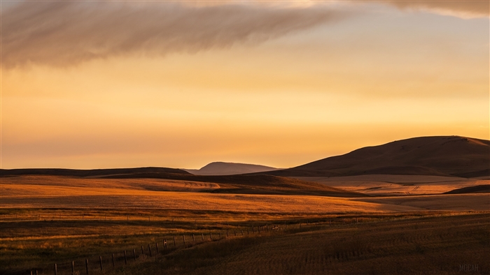 Montana Prairie at Sunset with Rolling Hills