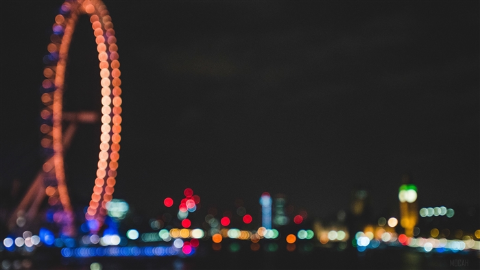 Ferris Wheel and City Lights Bokeh 4K