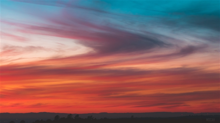 Orange and Blue Sunset Sky Texture 4K
