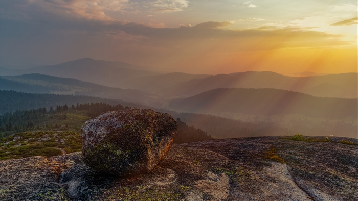 Rock Landscape Mountain Sunset 4K