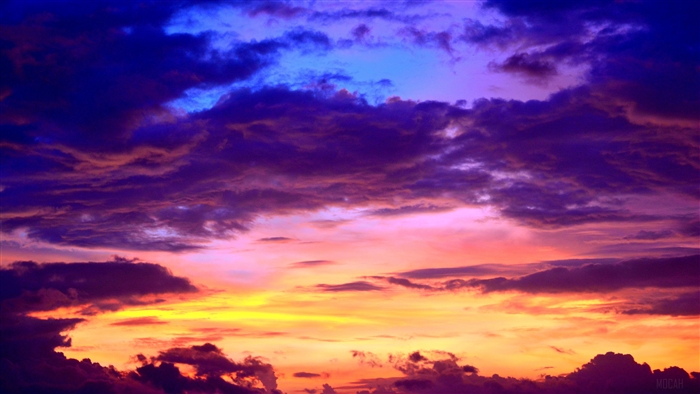 Dramatic Sunset with Purple and Orange Clouds 4K