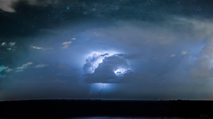 Lightning Storm Over Landscape 4K