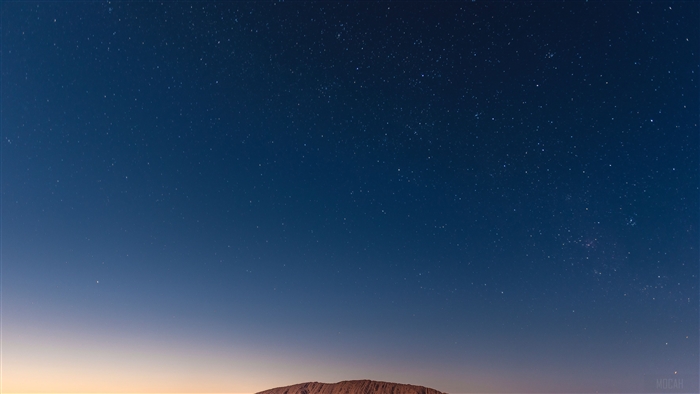 Night sky with stars over Uluru 4K
