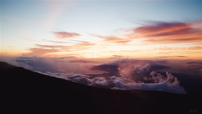 Clouds Over Mountains at Sunset 4K