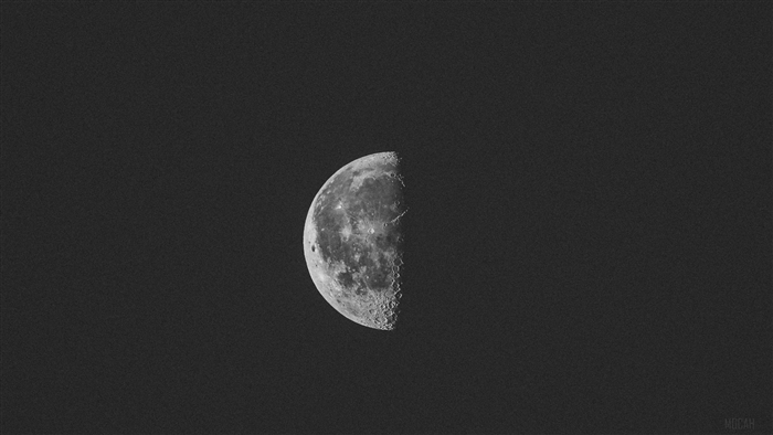 Half Moon in Dark Night Sky 4K
