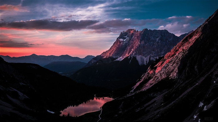 Mountain Ranges Landscape at Sunset 4K