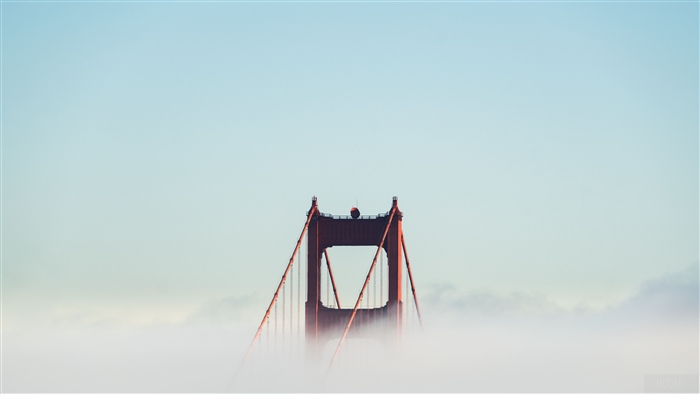 Golden Gate Bridge in fog 4K