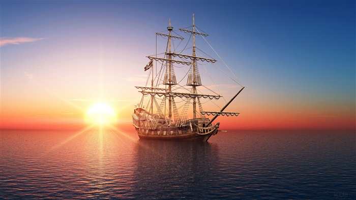 Sailboat Sailing at Sunset 4K