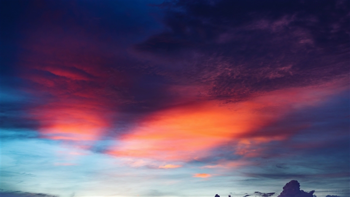 Red Cloudy Sky Sunset