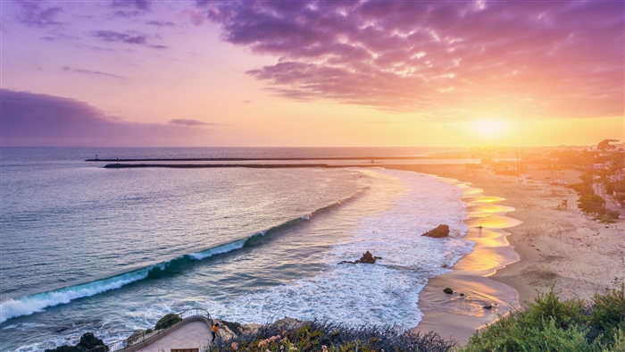 Corona Del Mar Newport Beach Sunset 4K