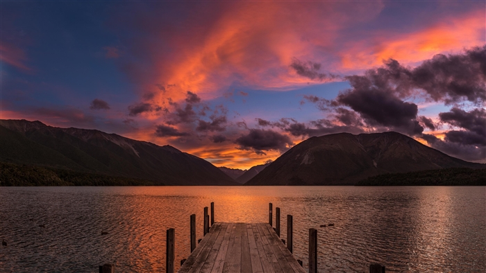 Lake Rotoiti New Zealand sunset 4k