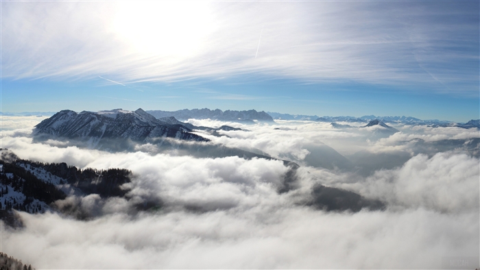 Mountains above clouds in 4K