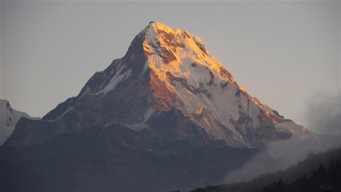 Annapurna South mountain peak in Nepal 4K