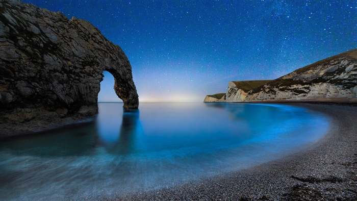 Durdle Door at Night with Stars