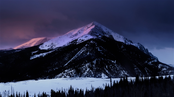 Snowy Mountain Peak at Dawn 4K