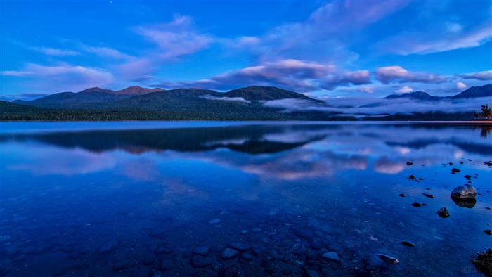 Early Morning Lake and Mountains 4K