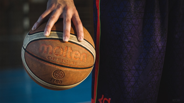 Molten Official basketball held by a hand