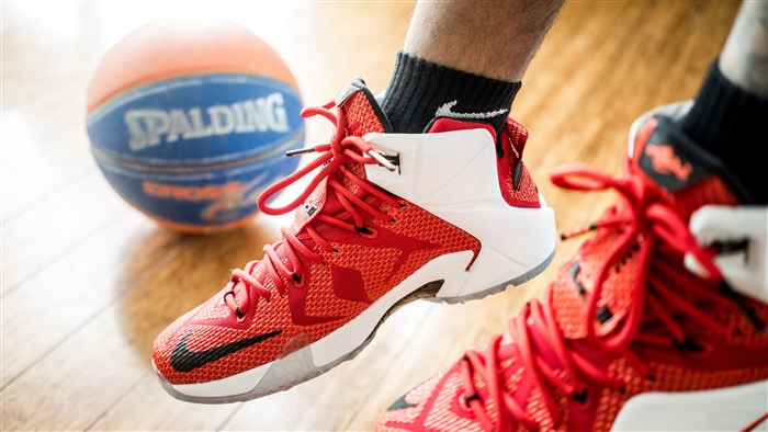 Nike LeBron basketball shoes and Spalding ball 4K