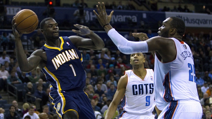 Lance Stephenson 1 of Indiana Pacers playing basketball