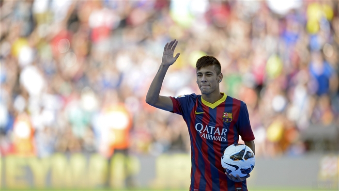 Neymar Jr. in Barcelona football kit 4K