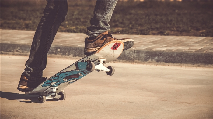 Skateboarder in Sneakers Performing Trick 4K