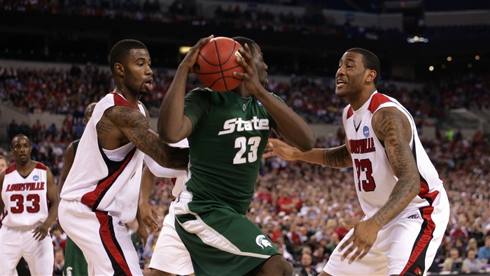 Louisville Cardinals versus Michigan State Spartans NCAA Tournament Elite Eight