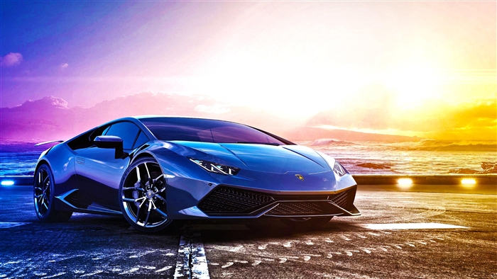 Blue Lamborghini Aventador