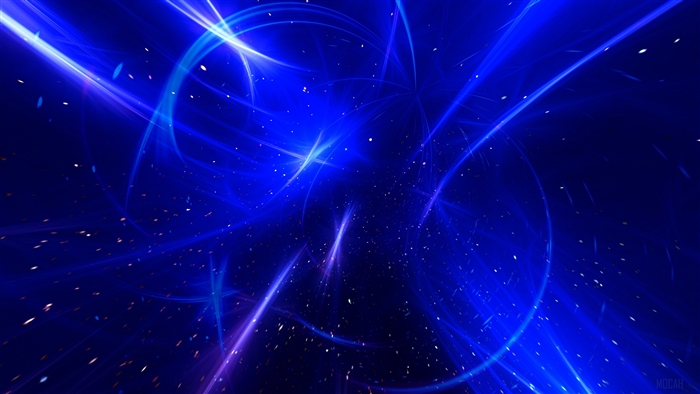 Abstract blue light streaks and particles 4K