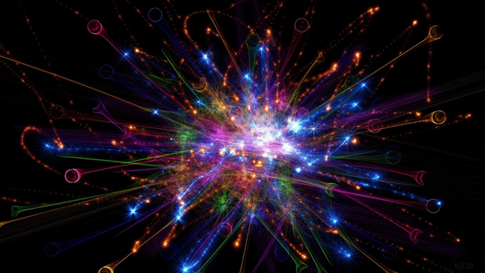 Abstract colorful rays and sparks 4K