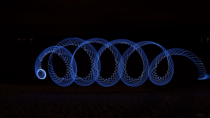 Blue spiral light painting 4K