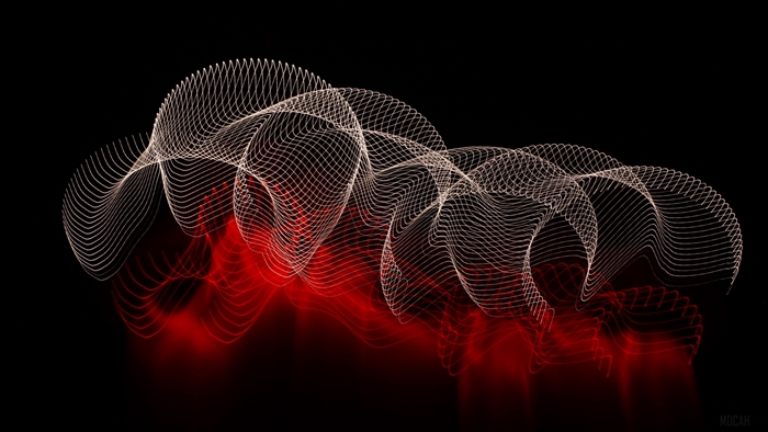 Abstract light painting with red reflections