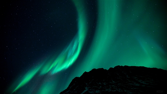 Northern Lights phenomenon in night sky 4K