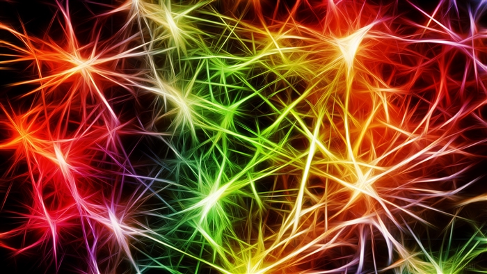 Colorful abstract neuron art 4K