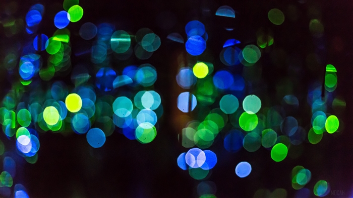 Bokeh lights in blue and green 4K