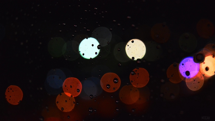 Bokeh lights and water drops 4K