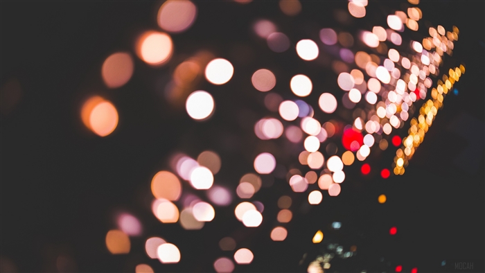 Bokeh lights in dark background 4K