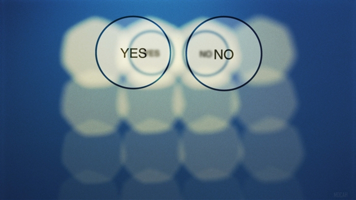 Yes No buttons on blue background 4K