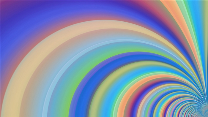 Multicolored Curved Stripes Pattern 4K