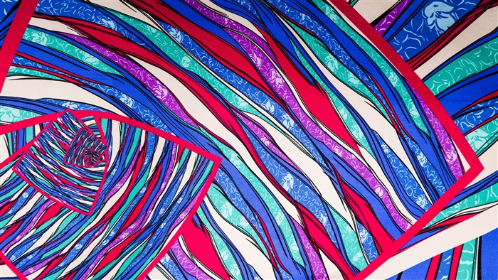 Abstract colorful wavy lines art 4K