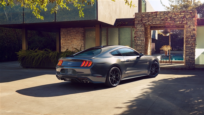 Silver Ford Mustang GT 4K