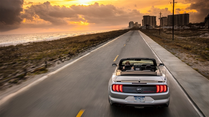 2019 Ford Mustang GT Convertible on Coastal Road